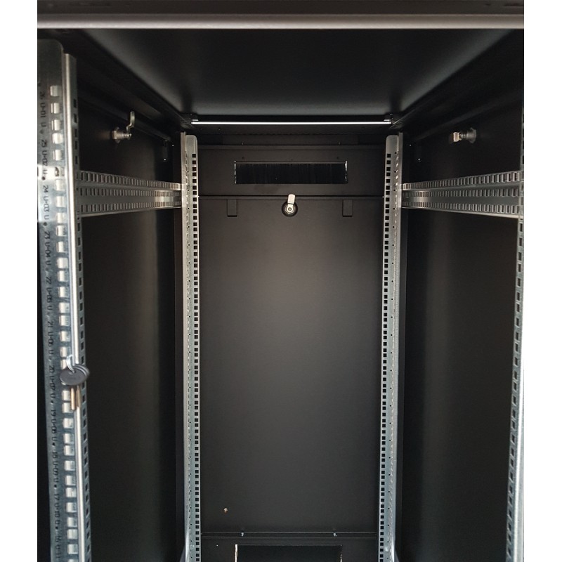 Baie Informatique 42U 800x800 Mm - Charge 800 Kg - Portes Saloon Verre Avant, Pleines Arrière - Armoire Réseau